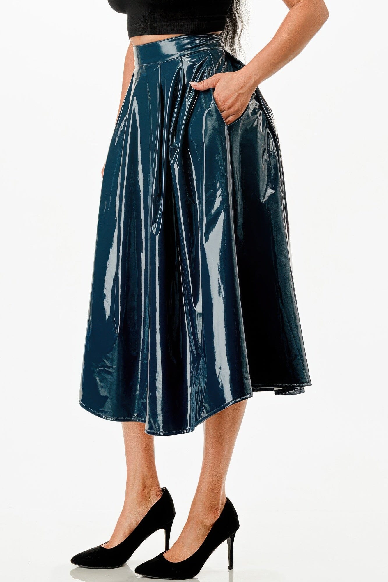 Women Midi Skirt With Pockets Skirts jehouze 