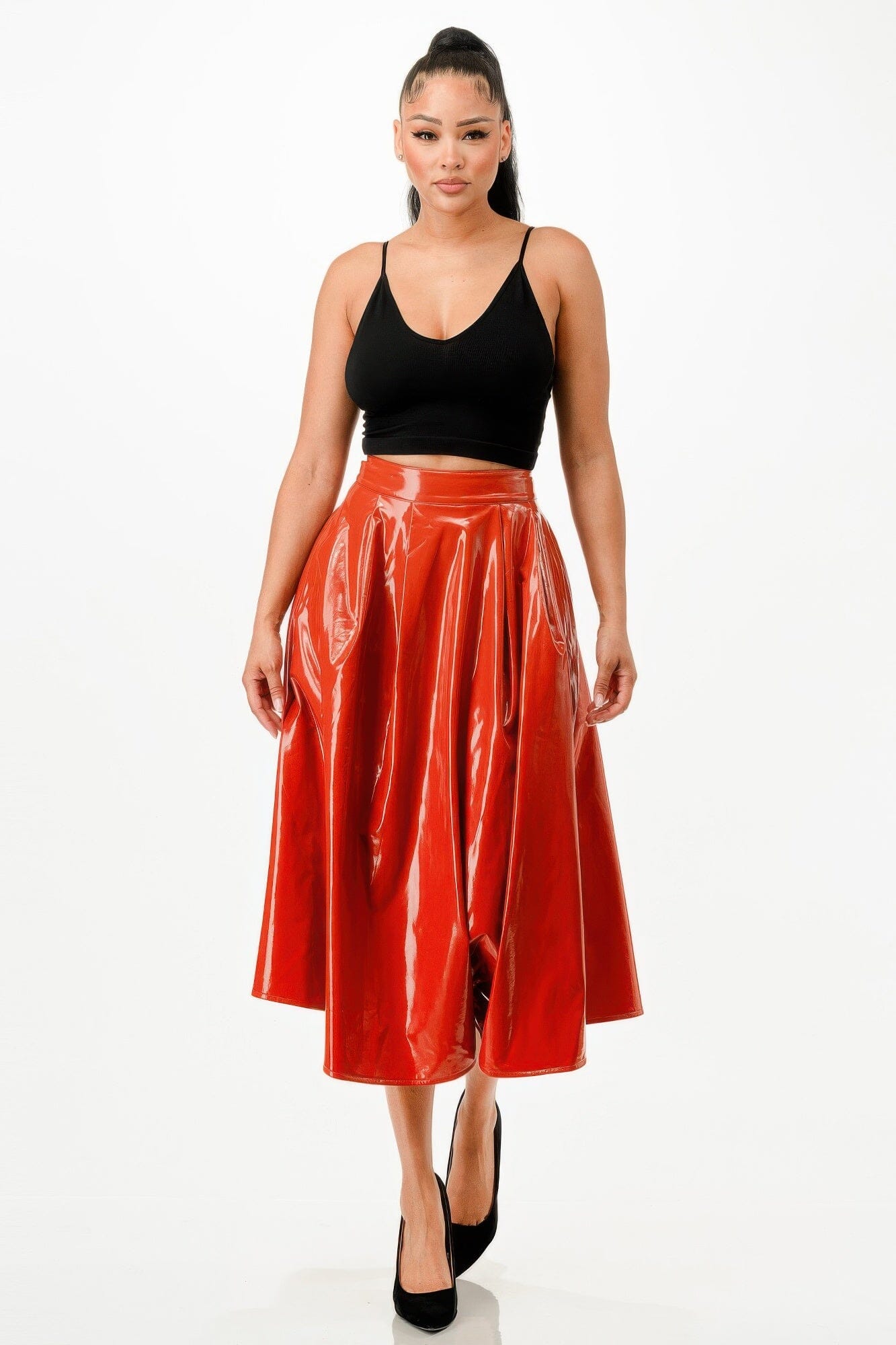 Women Midi Skirt With Pockets Skirts jehouze 