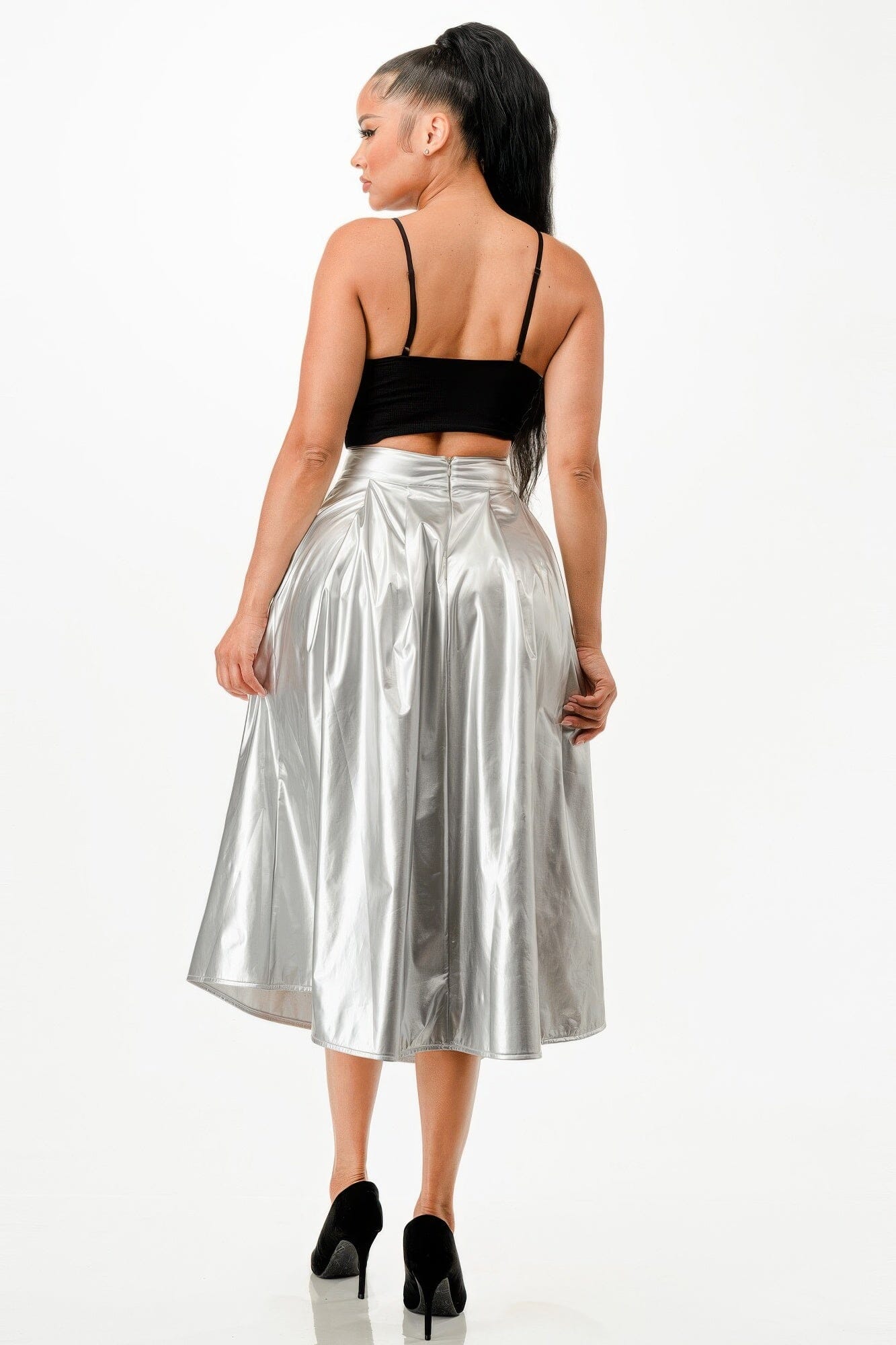 Women Midi Skirt With Pockets Skirts jehouze 