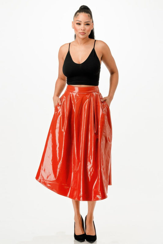 Women Midi Skirt With Pockets Skirts jehouze Light Brown S 