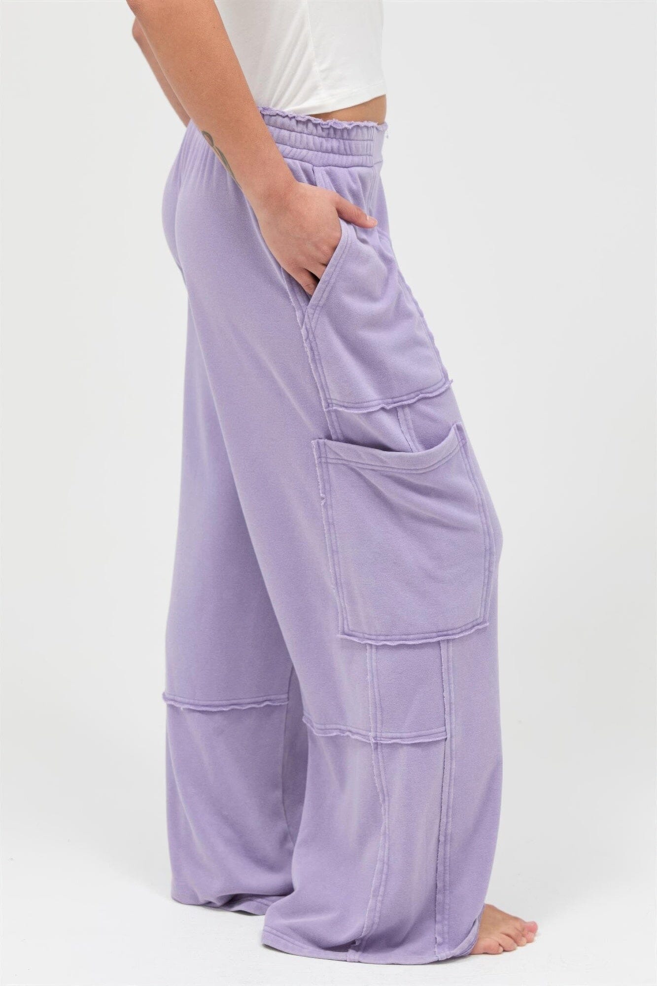 Women Mineral Wash Wide Leg Cargo Pants Pants jehouze 