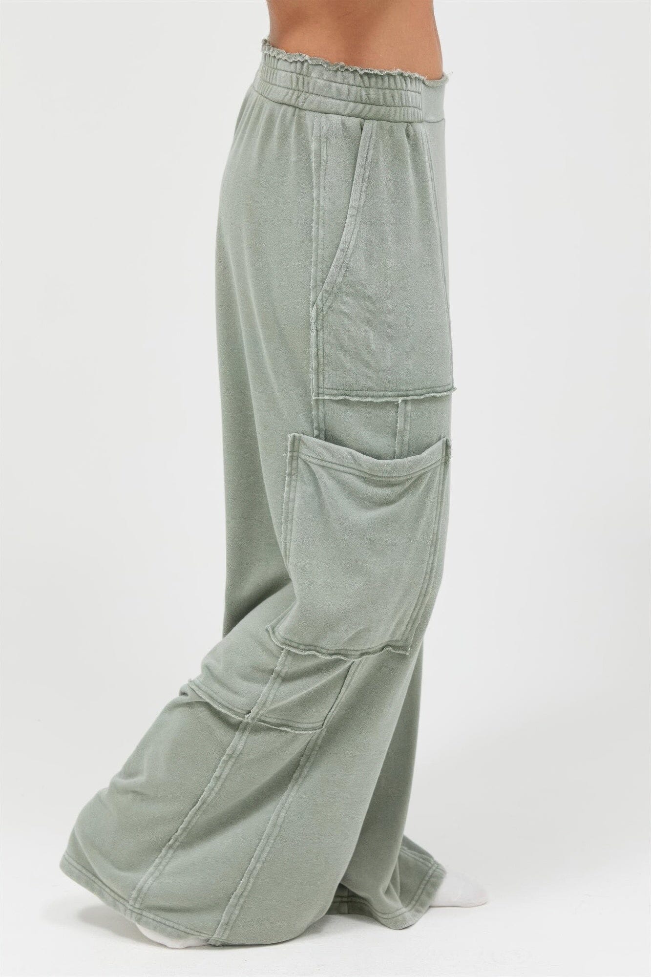 Women Mineral Wash Wide Leg Cargo Pants Pants jehouze 