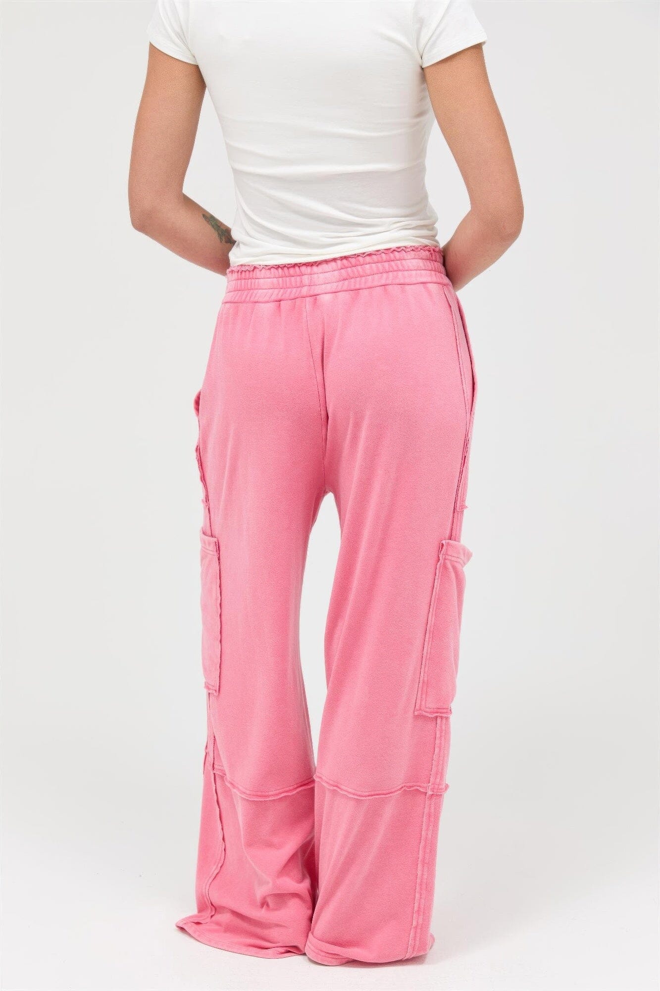 Women Mineral Wash Wide Leg Cargo Pants Pants jehouze 
