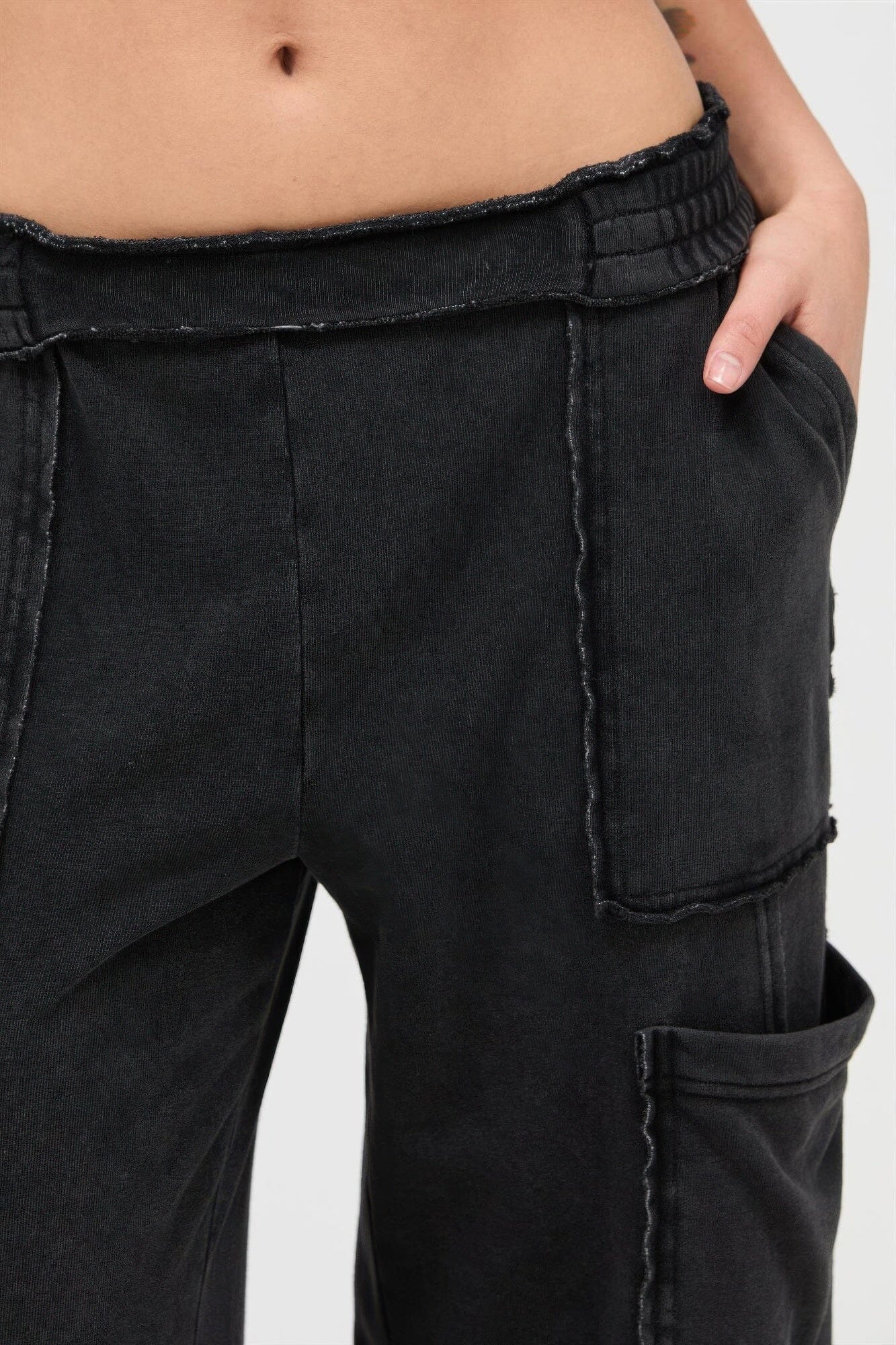 Women Mineral Wash Wide Leg Cargo Pants Pants jehouze 