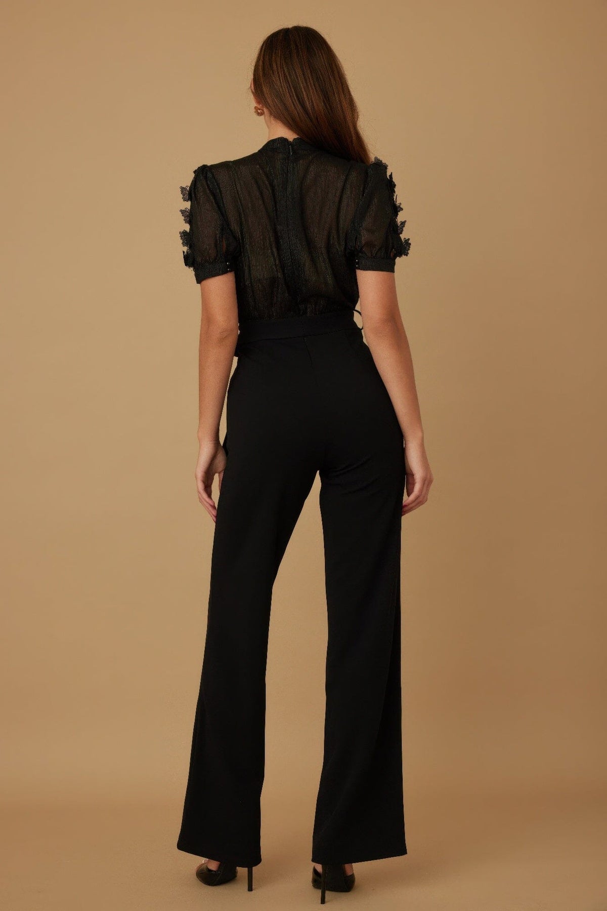 Women Multi Butterfly Sheer Pattern Jumpsuit Jumpsuits & Rompers jehouze 