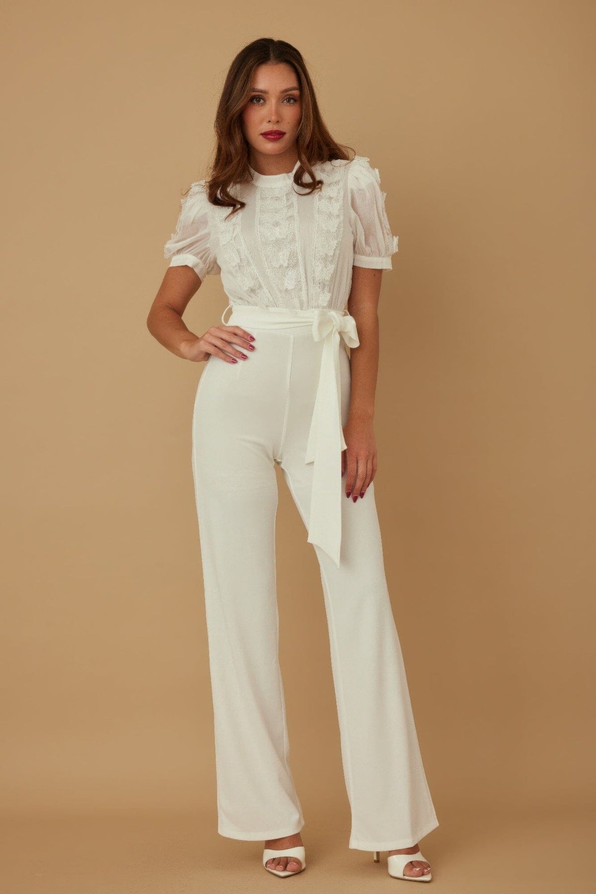 Women Multi Butterfly Sheer Pattern Jumpsuit Jumpsuits & Rompers jehouze 