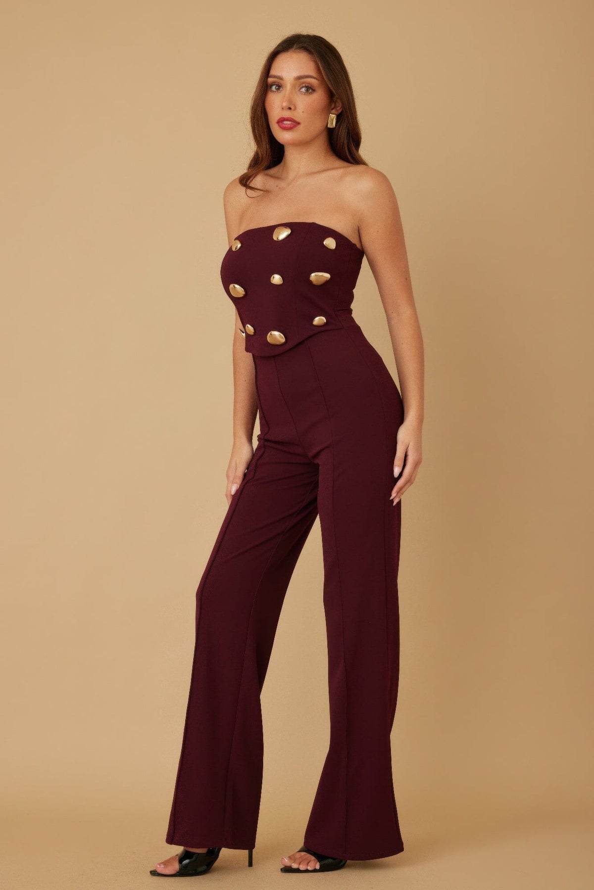 Women Multi Flat Mirror Stone Jumpsuit Jumpsuits & Rompers jehouze 