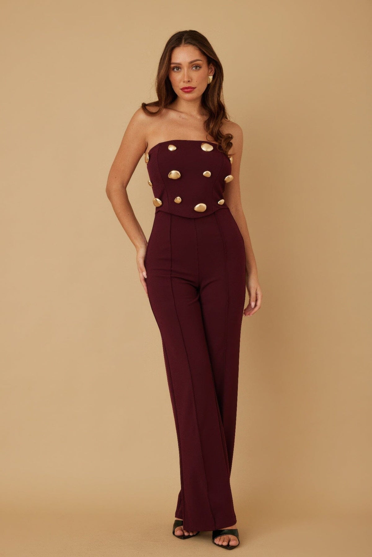 Women Multi Flat Mirror Stone Jumpsuit Jumpsuits & Rompers jehouze 