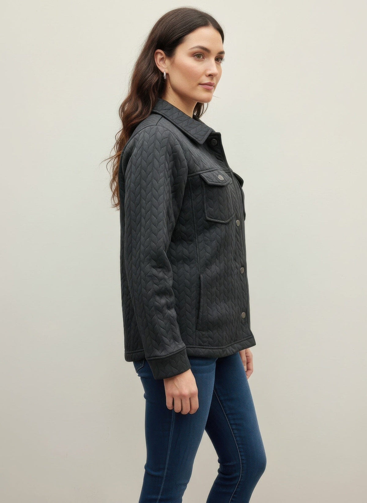 Women Onque Casual Textured Jacket Coats & Jackets jehouze 