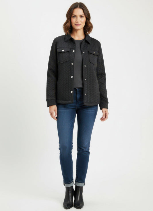 Women Onque Casual Textured Jacket Coats & Jackets jehouze Black S 