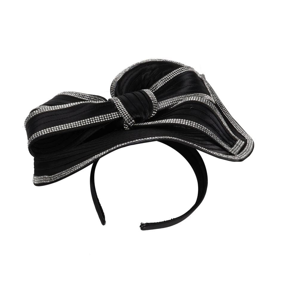 Women Party Wedding Rhinestones Bowknot Fascinator Hat Hat jehouze 