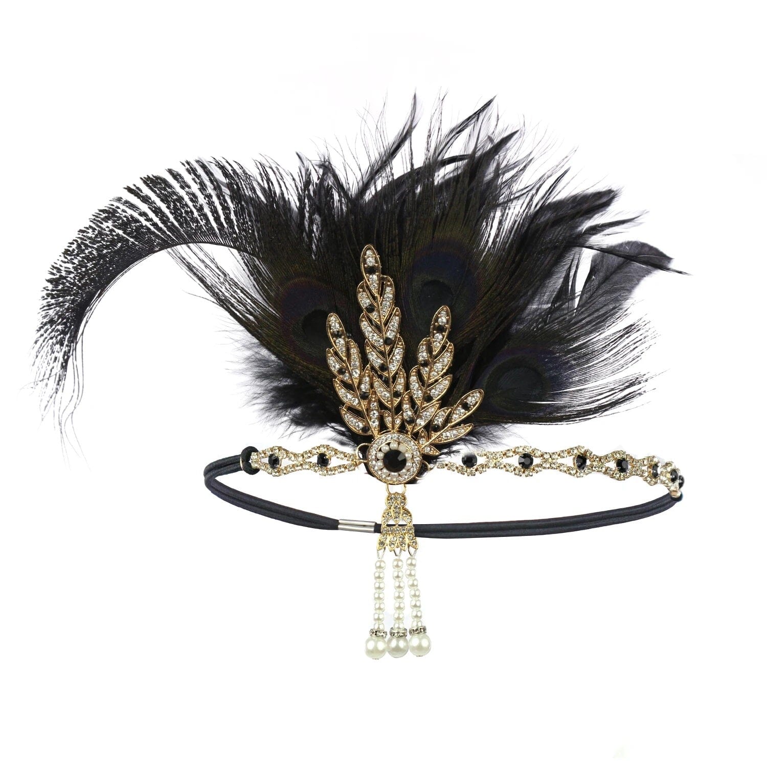 Women Peacock Feather 1920s Flapper Headpiece Vintage Party Rhinestone Hair Accessories Fascinators jehouze 