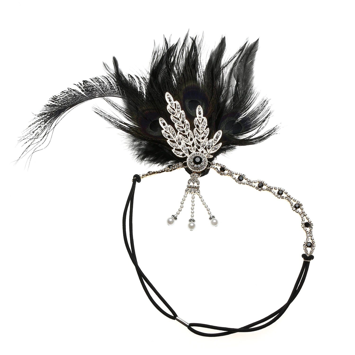Women Peacock Feather 1920s Flapper Headpiece Vintage Party Rhinestone Hair Accessories Fascinators jehouze 