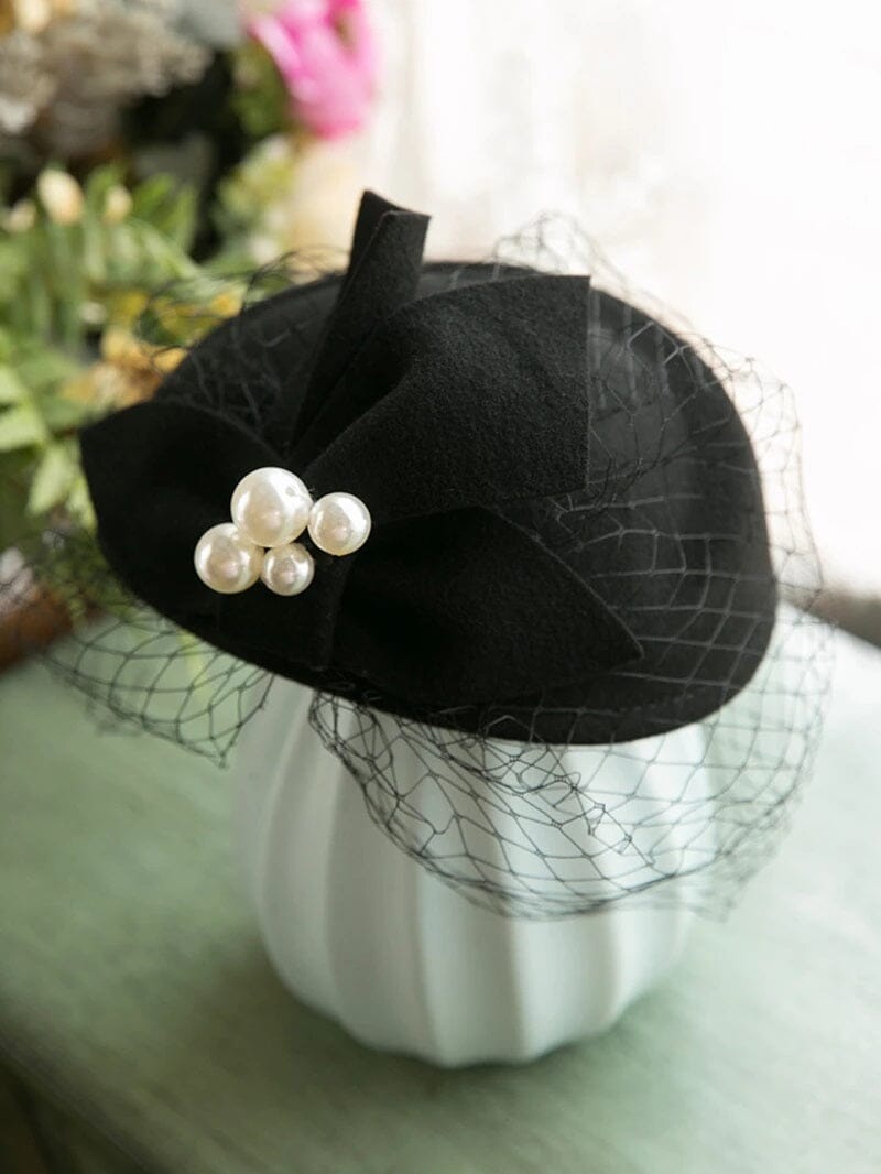 Women Pillbox Veil Wedding Church Cocktail Fedora Party Fascinator Hat Hat jehouze black 