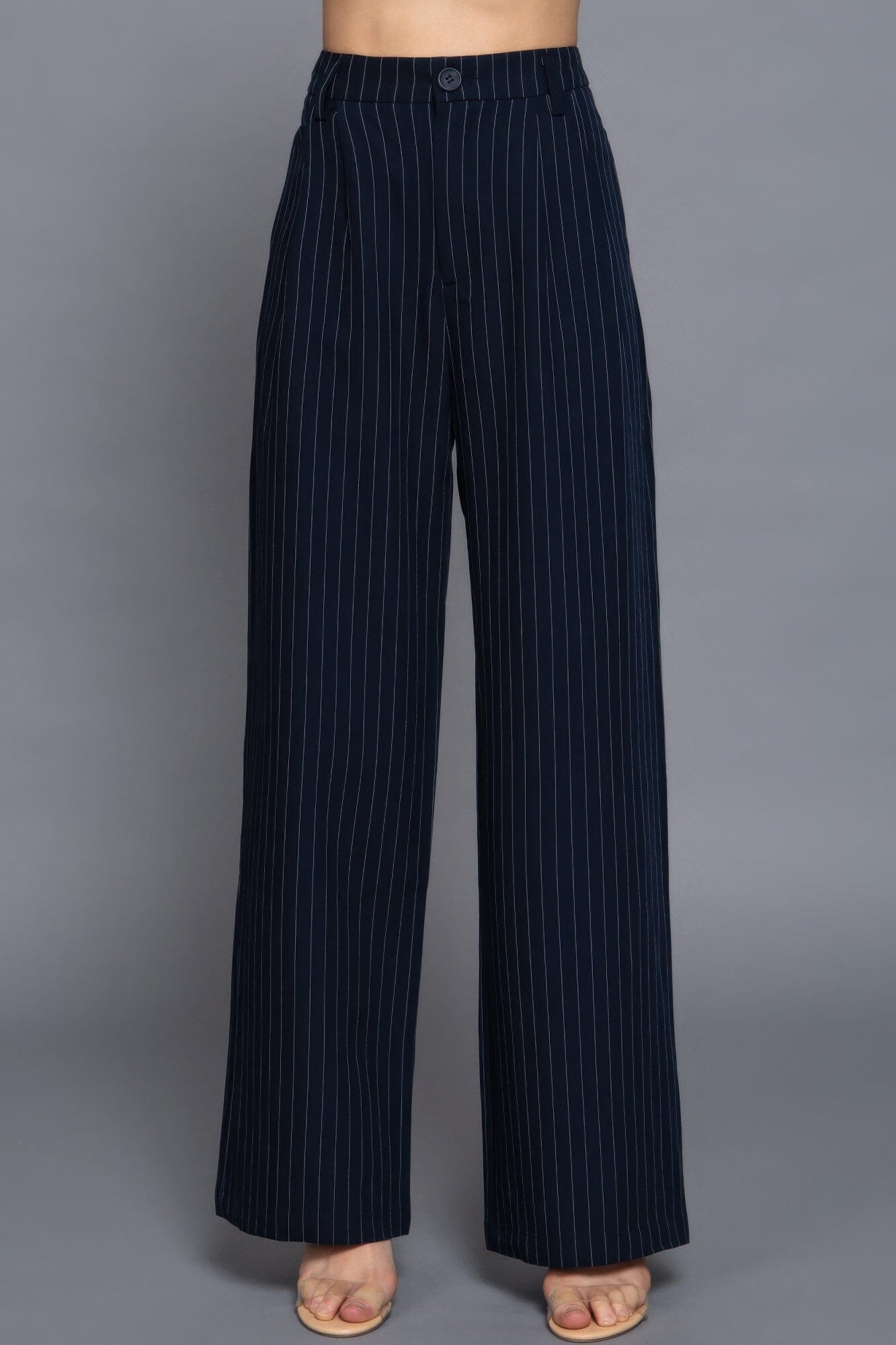 Women Pin Stripe Woven Straight Pants Pants jehouze 