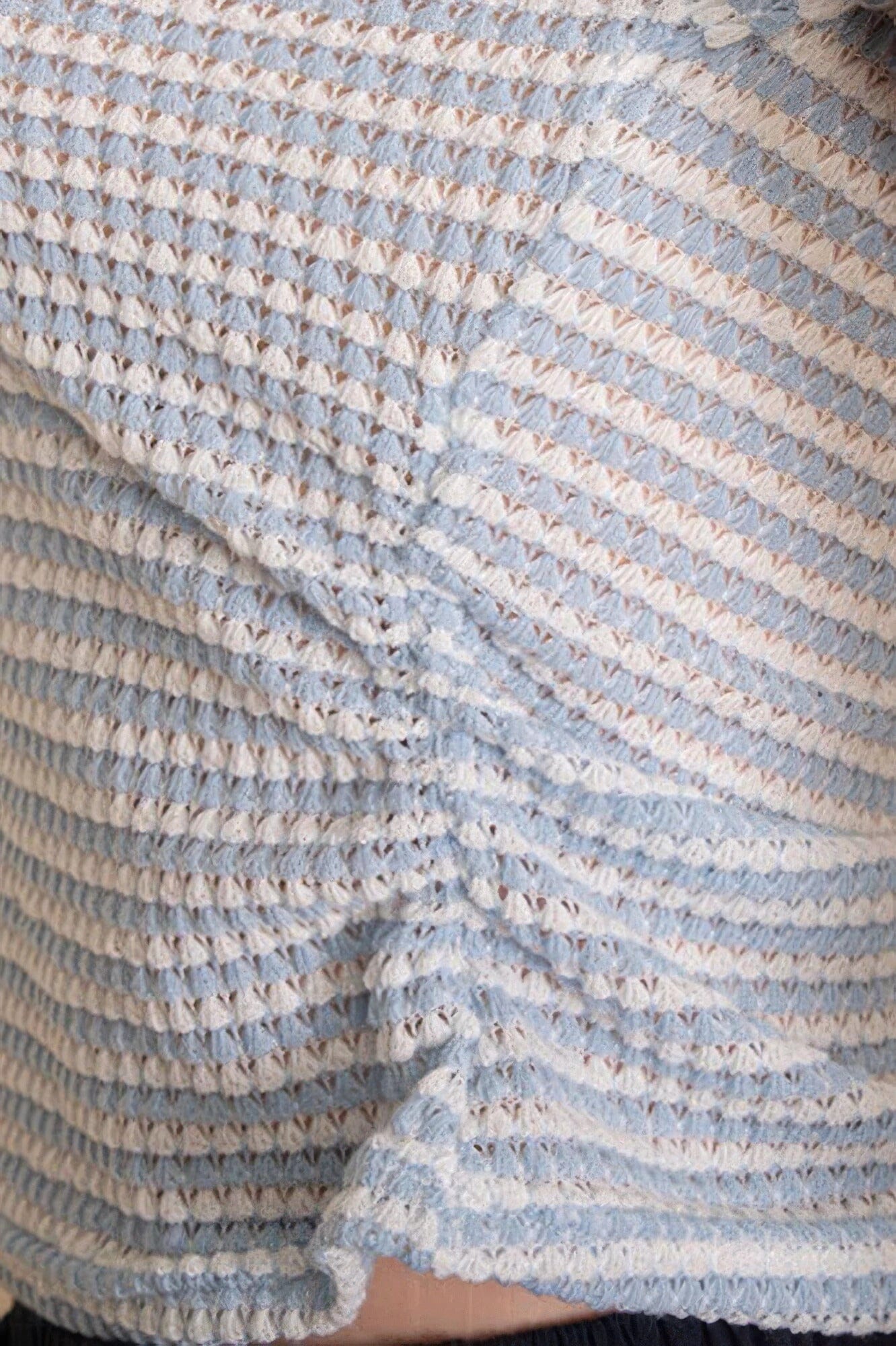 Women Pineapple Knit Striped Polo Crop Top Shirts & Tops jehouze 