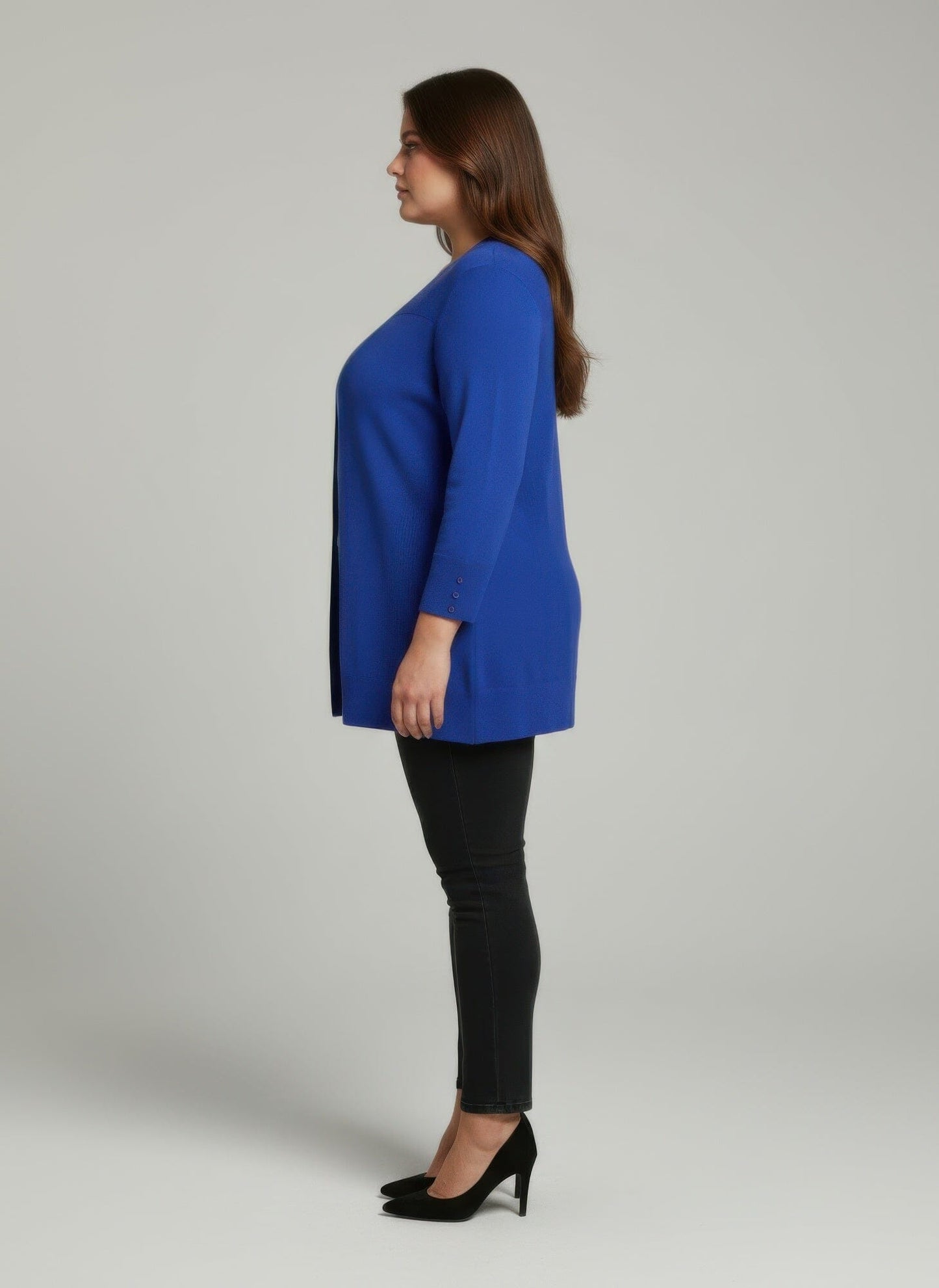 Women Plus Size Button Cuff Ribbed Knit Tunic Top Shirts & Tops jehouze 