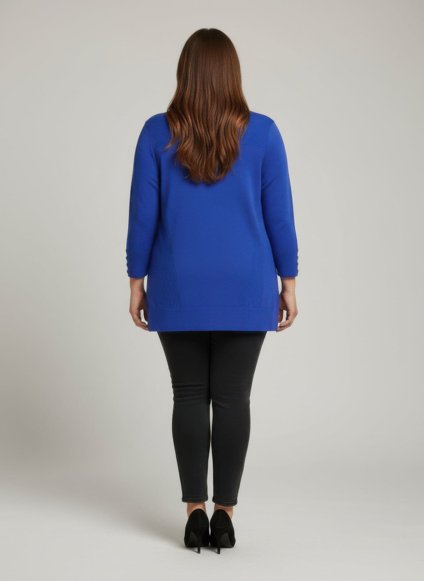Women Plus Size Button Cuff Ribbed Knit Tunic Top Shirts & Tops jehouze 