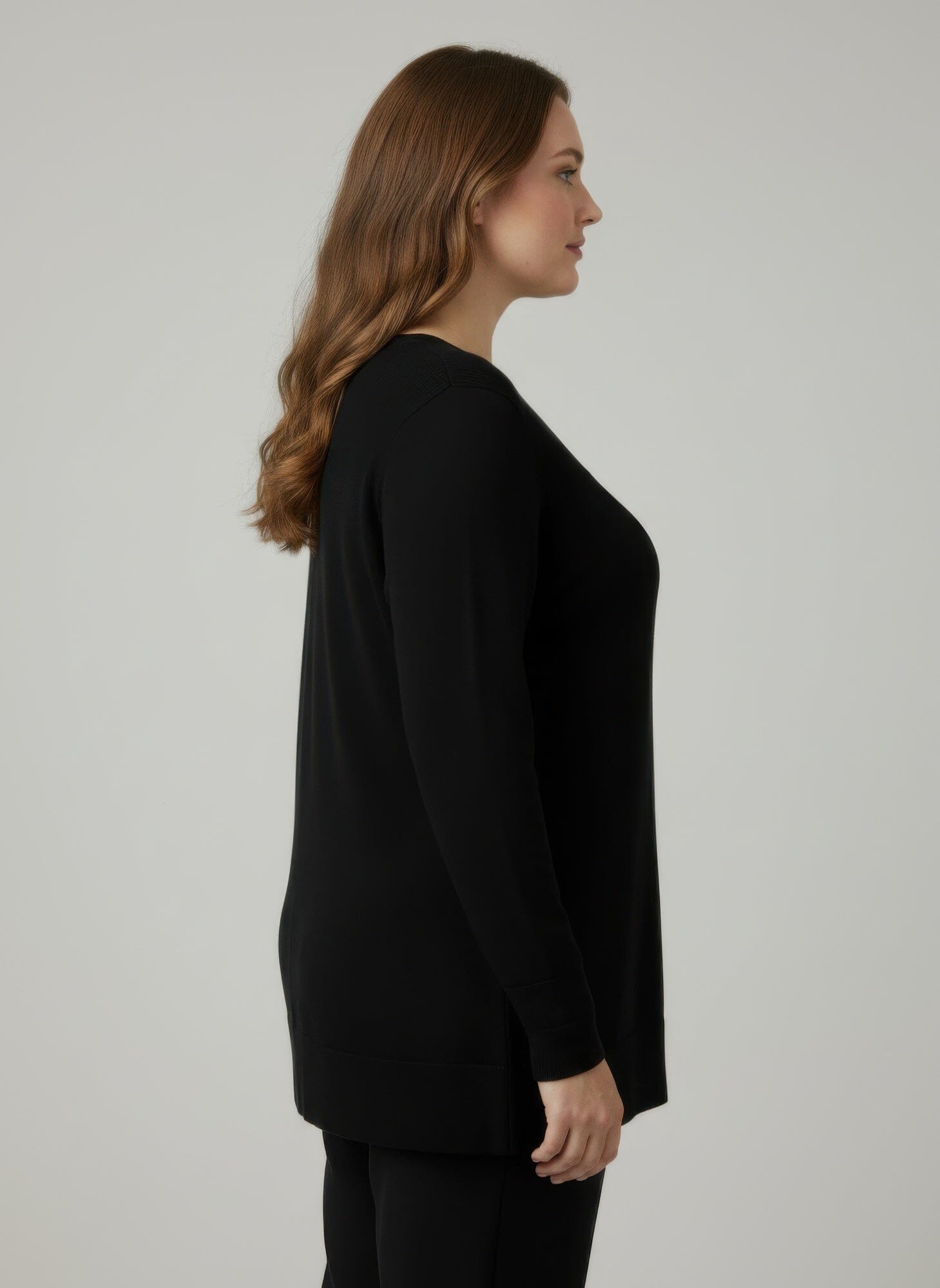 Women Plus Size Button Cuff Ribbed Knit Tunic Top Shirts & Tops jehouze 