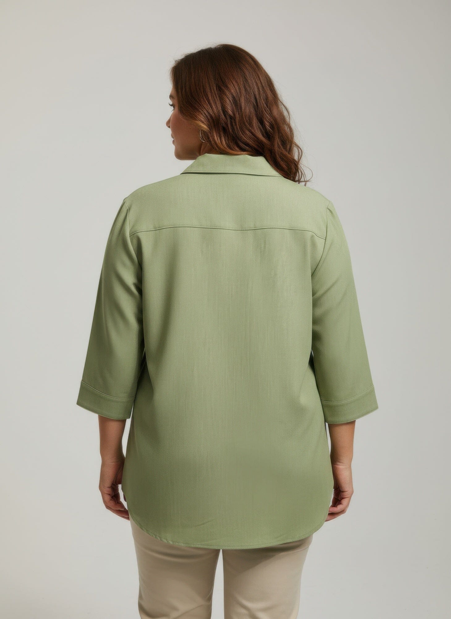 Women Plus Size Button Front Shirt Tunic Top Shirts & Tops jehouze 