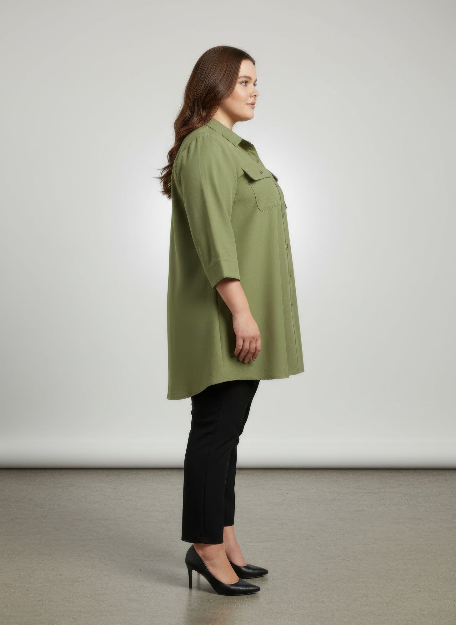 Women Plus Size Button Front Shirt Tunic Top Shirts & Tops jehouze 