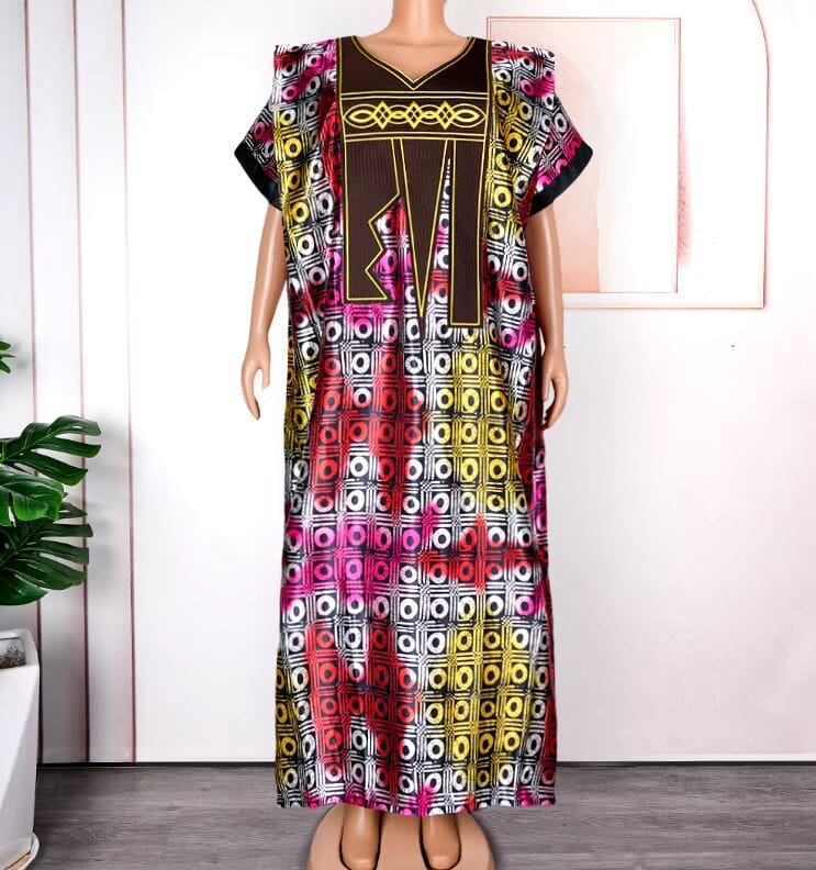 Women Plus Size Embroidery Pattern African Print Maxi Dress Dresses jehouze Style 8 