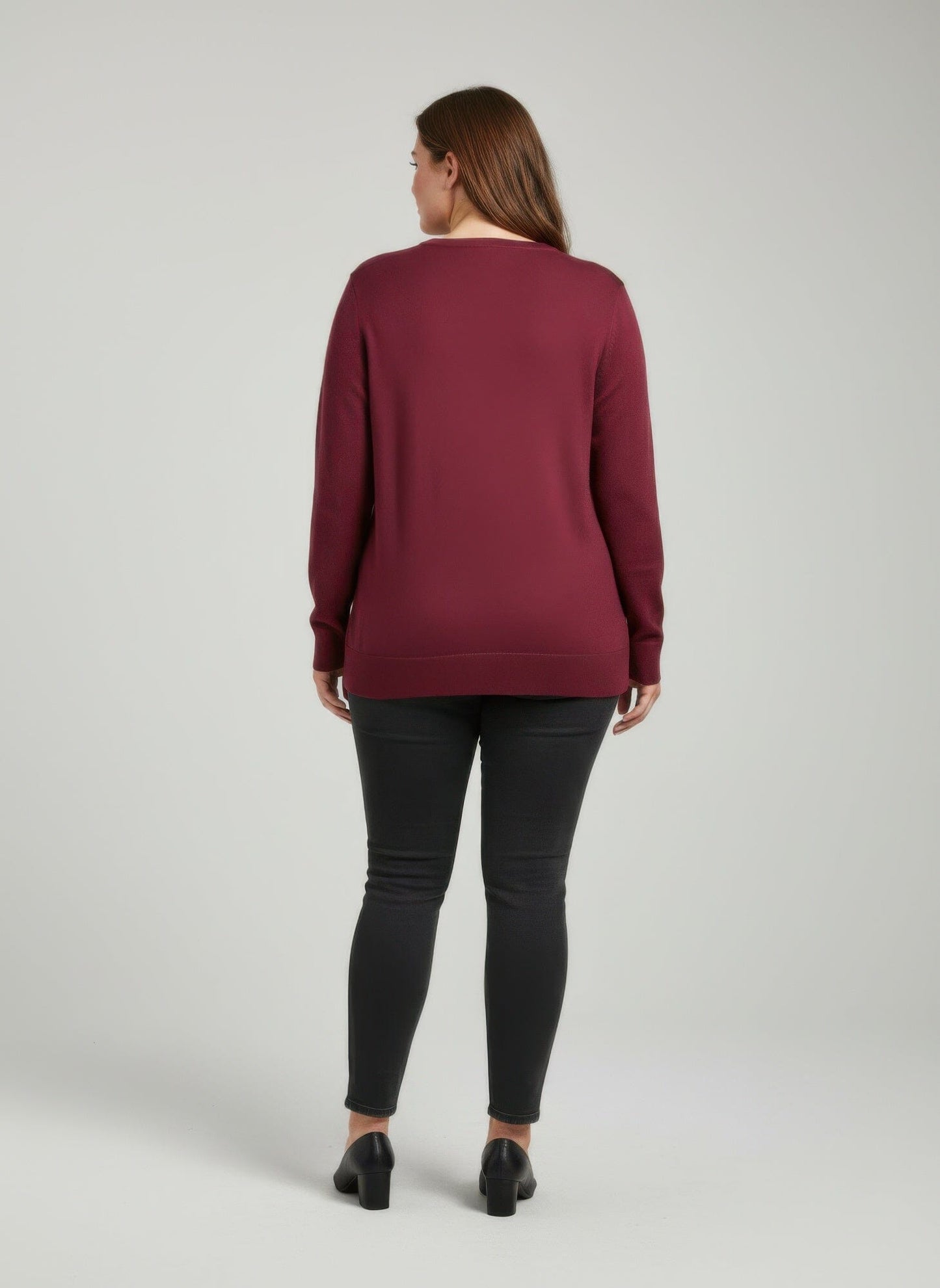 Women Plus Size Shimmer Detail Knit Tunic Top Shirts & Tops jehouze 