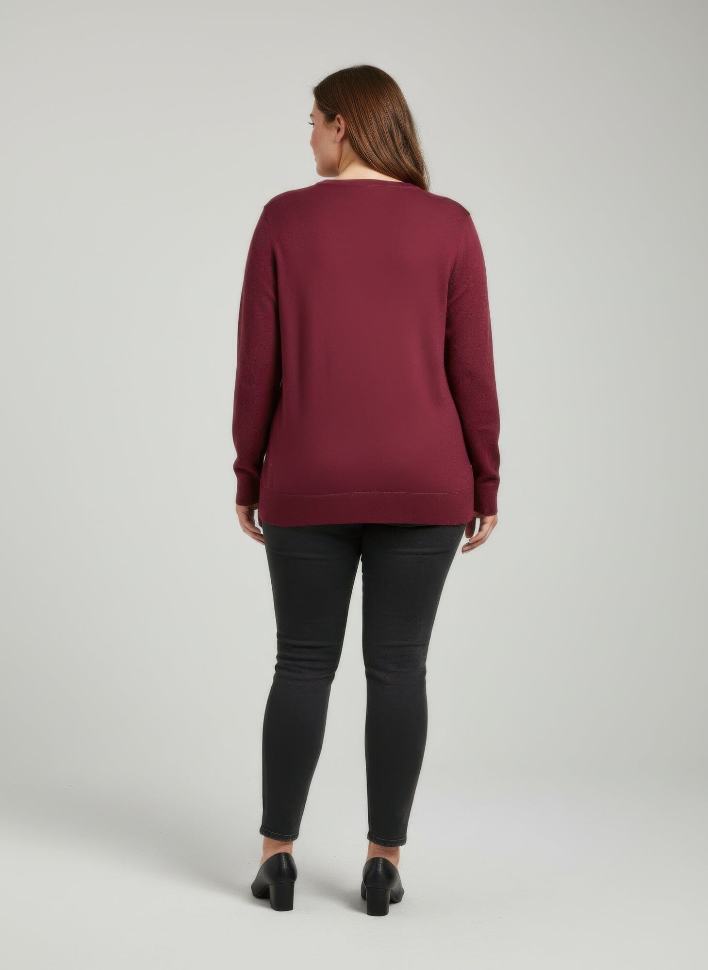 Women Plus Size Shimmer Detail Knit Tunic Top Shirts & Tops jehouze 
