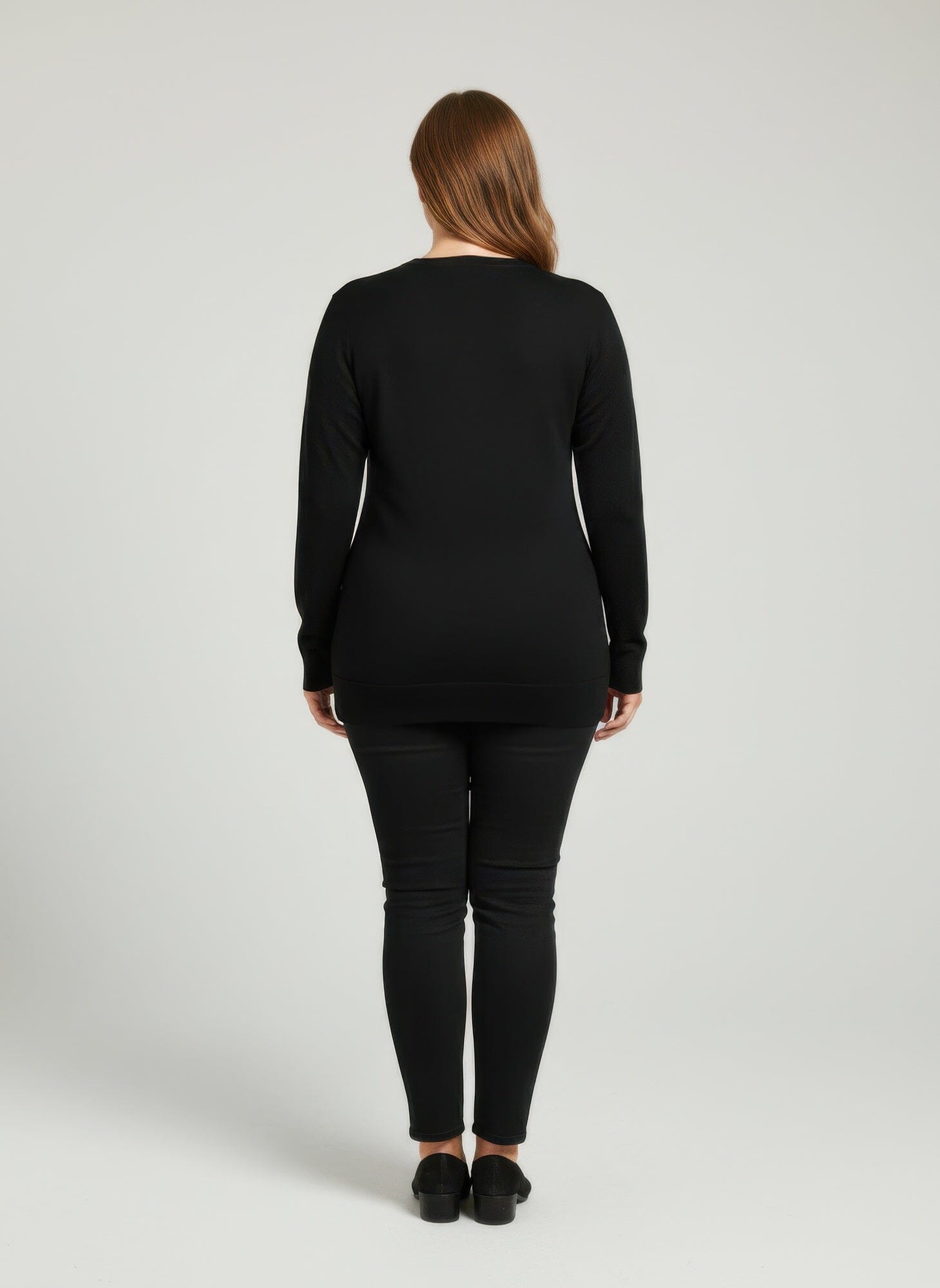 Women Plus Size Shimmer Detail Knit Tunic Top Shirts & Tops jehouze 