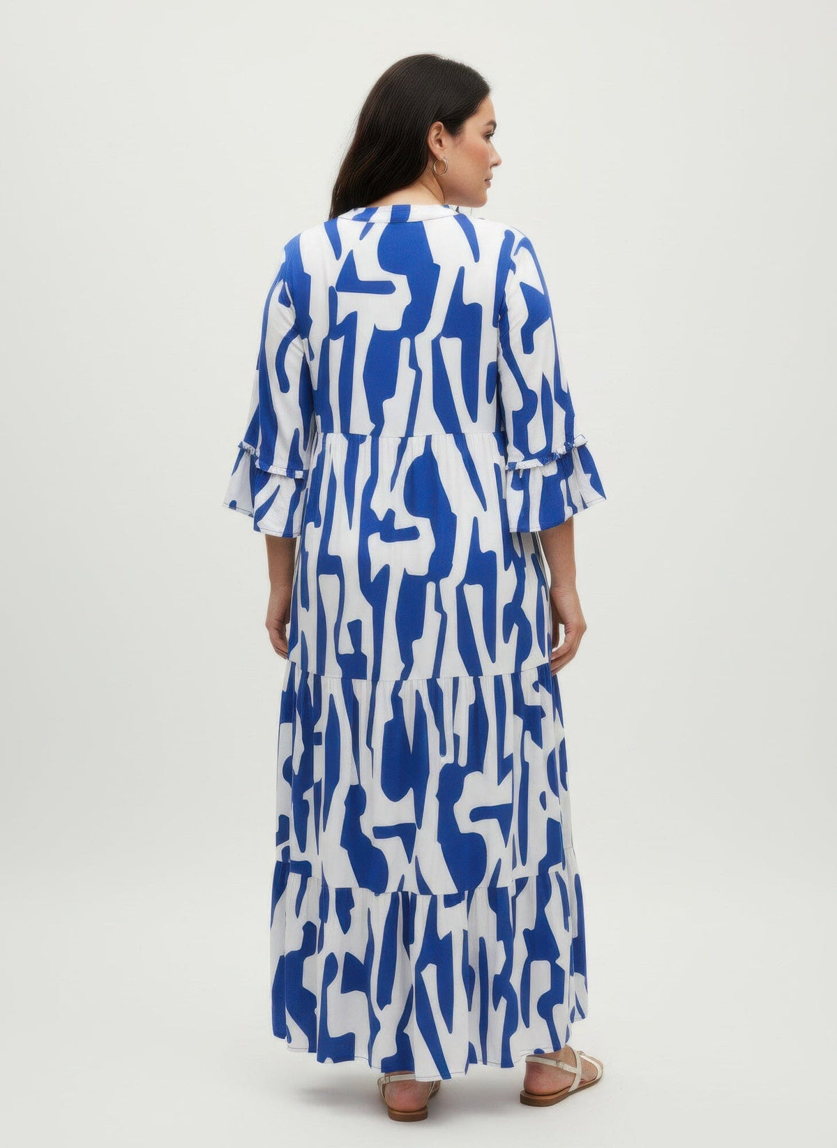 Women Plus Size Size Printed Long Dress Dresses jehouze 