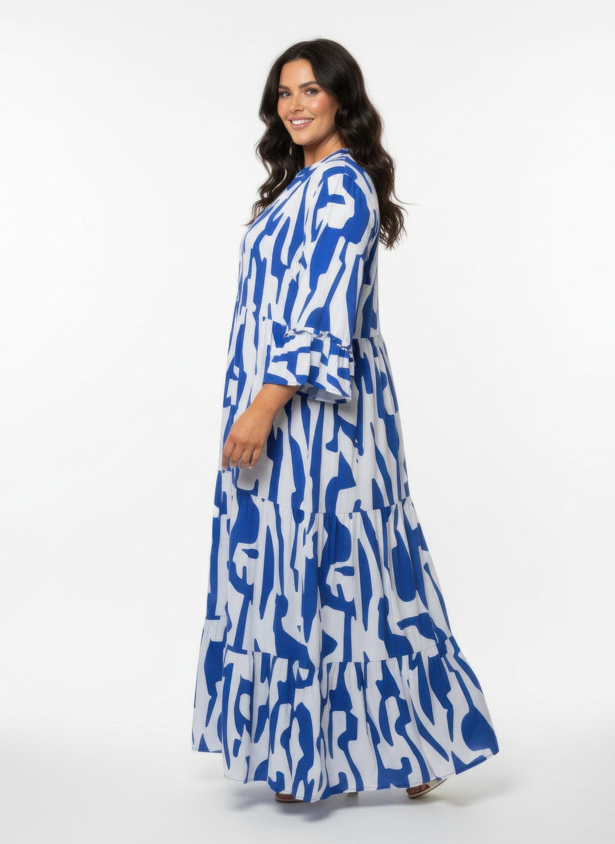 Women Plus Size Size Printed Long Dress Dresses jehouze 