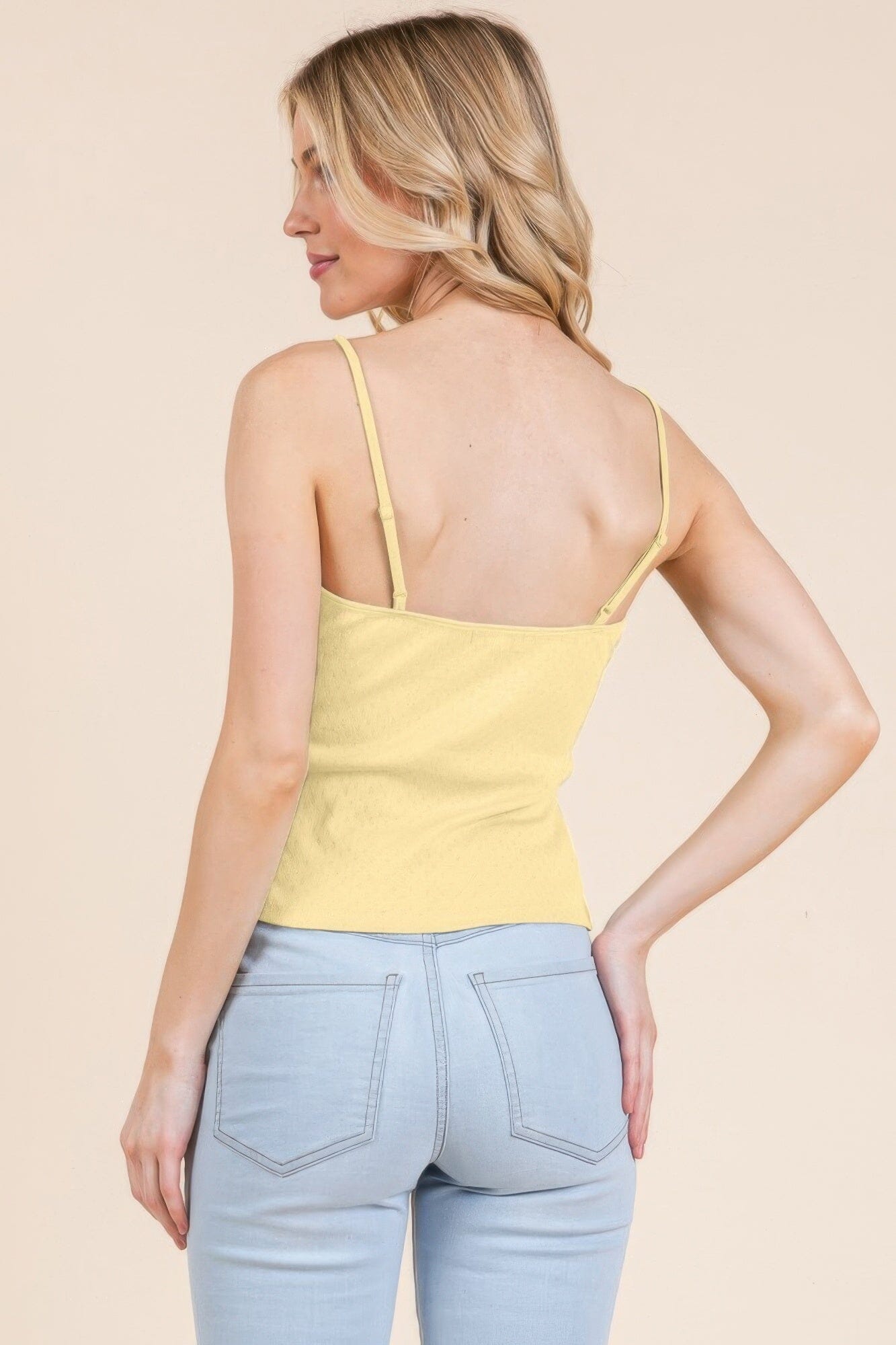 Women Pointelle lace Detail Cami Top Shirts & Tops jehouze 