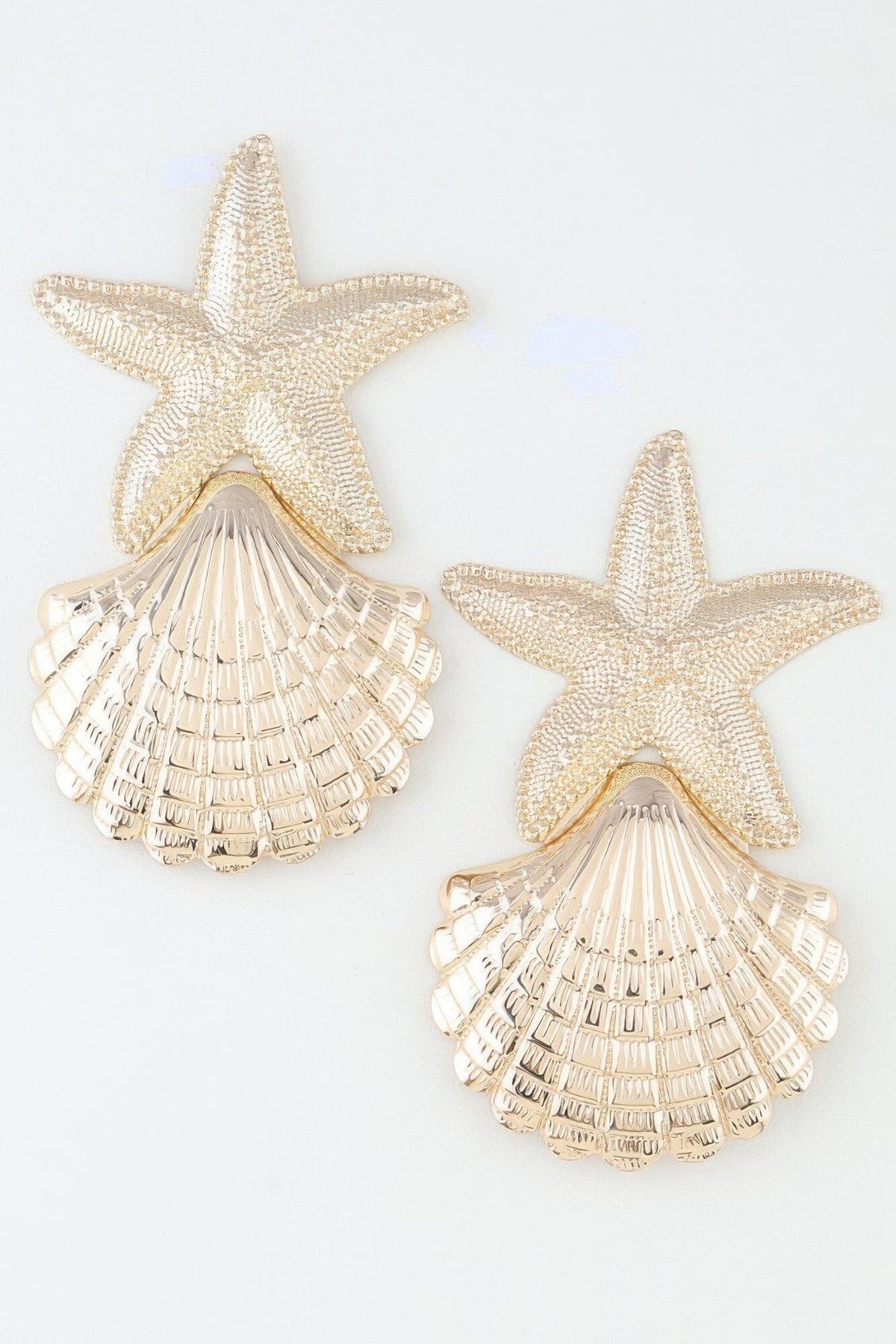Women Polished Starfish Shell Drop Earrings Earrings jehouze 