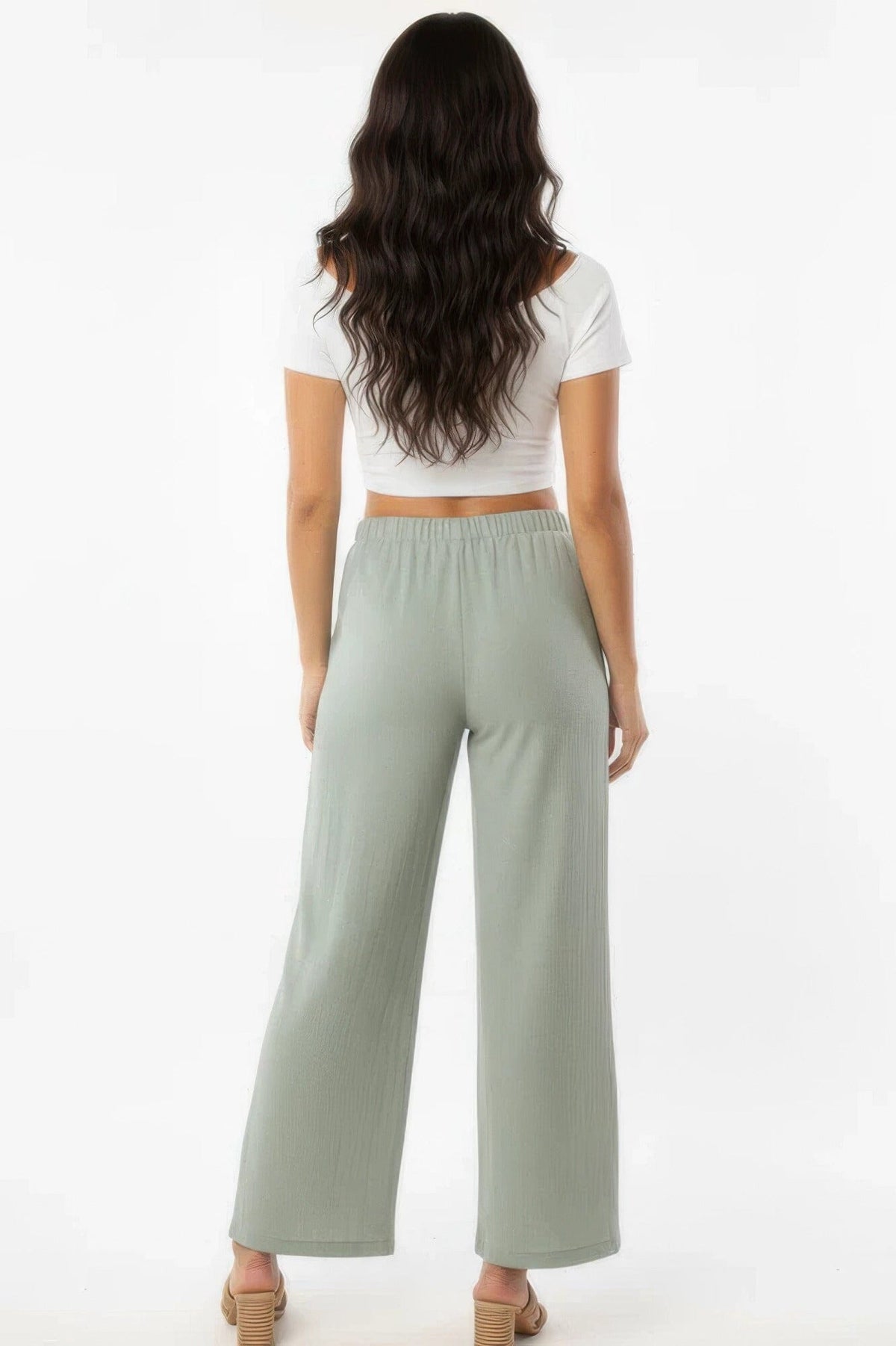 Women Relaxed Fit 100% Cotton Wide-leg Pants With Side Pockets Pants jehouze 
