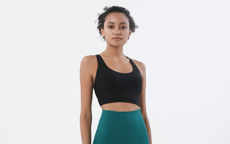 Women Removable Padded Yoga Double Spaghetti Thin Strap Workout Running Crop Activewear Top Activewear jehouze 