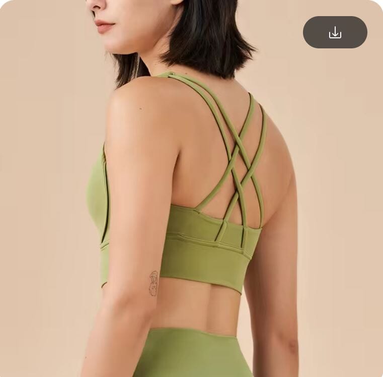 Women Removable Padded Yoga Double Spaghetti Thin Strap Workout Running Crop Activewear Top Activewear jehouze S Matcha Green 