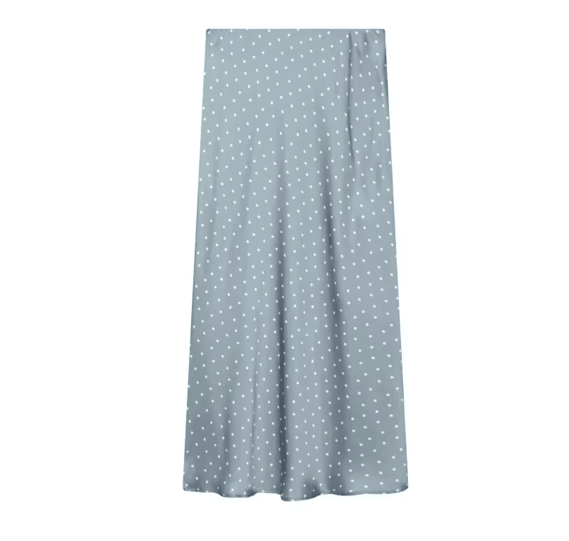 Women Satin High Waist Long Midi Skirt Skirts jehouze Dusty Blue (Dots) XS (US2) 