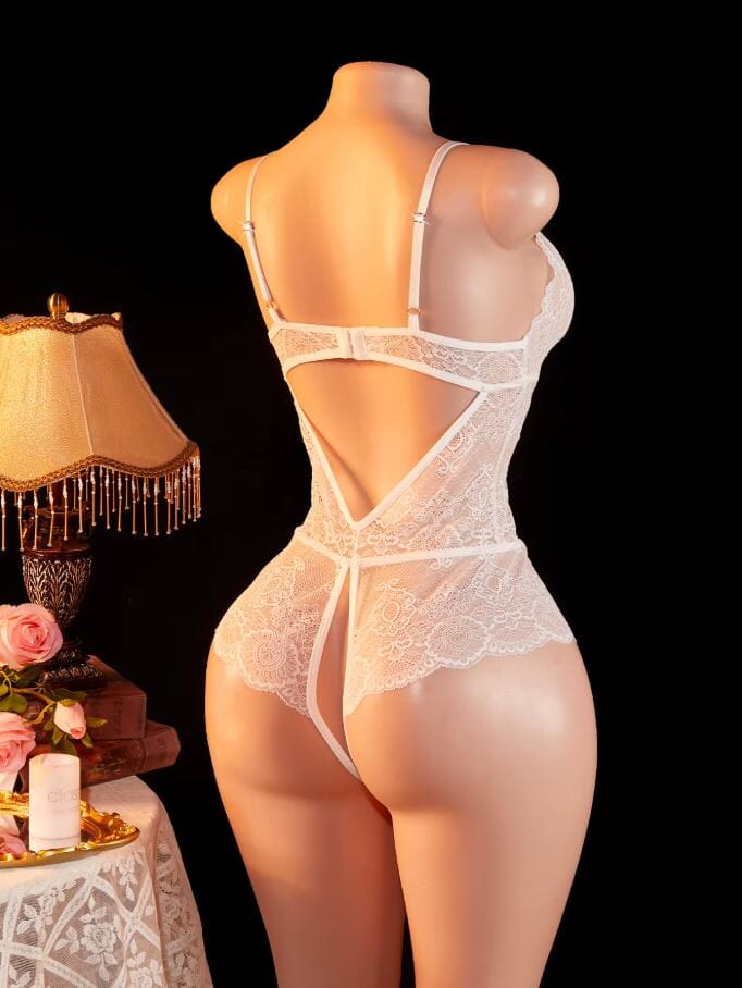 Women Sexy One Piece Deep V Teddy Floral Lace Babydoll Bodysuit Lingerie Lingerie jehouze 