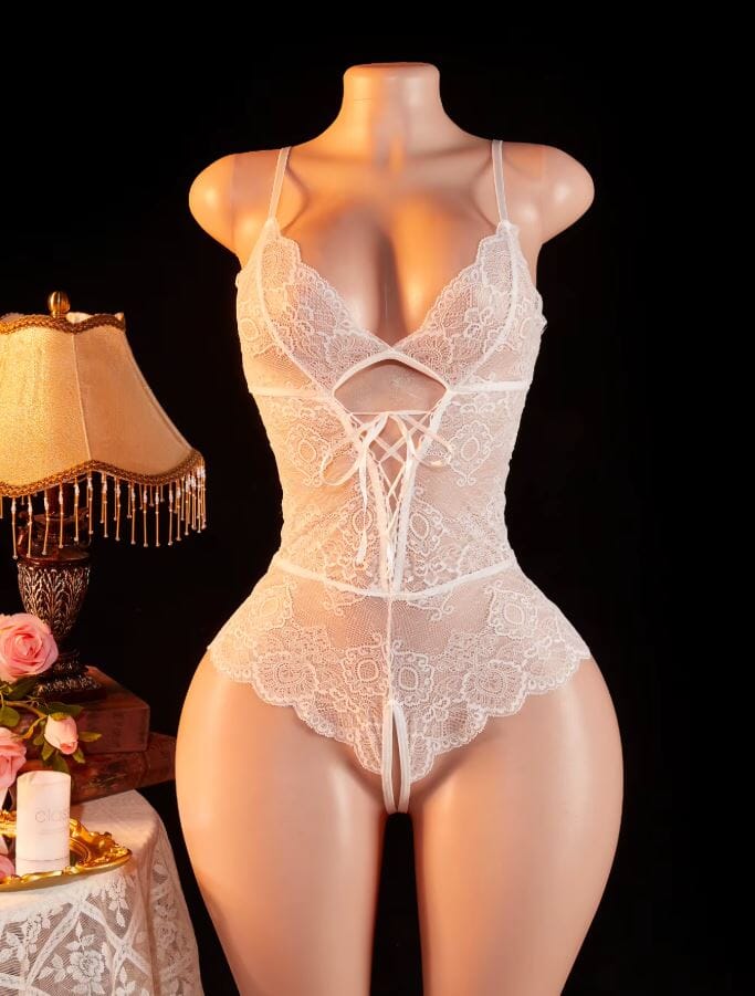 Women Sexy One Piece Deep V Teddy Floral Lace Babydoll Bodysuit Lingerie Lingerie jehouze 