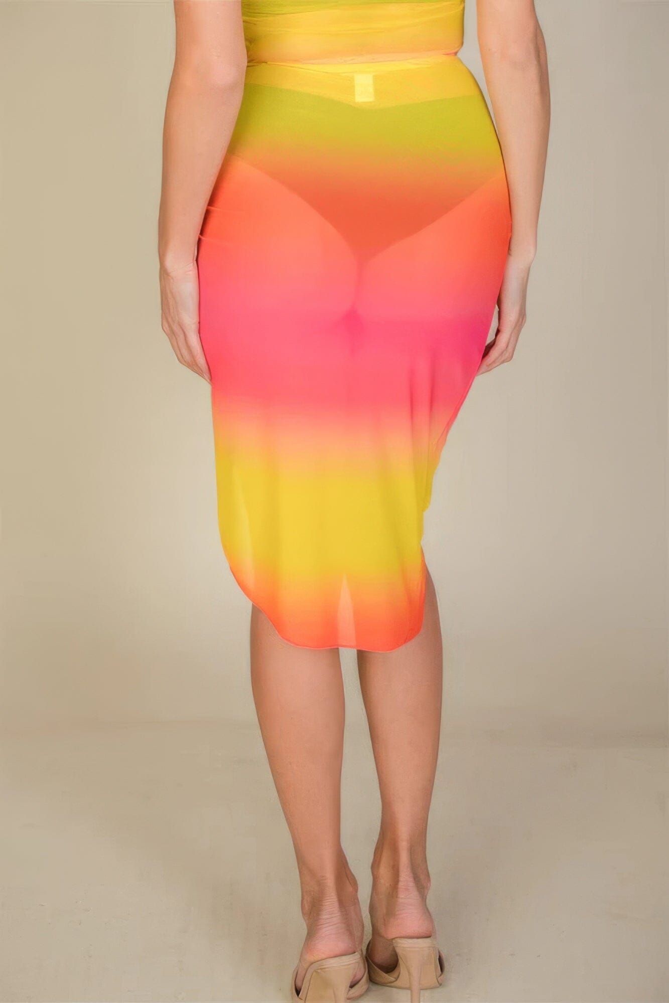 Women Sexy Sheer Mesh Drawstring Ruched Skirt Skirts jehouze 