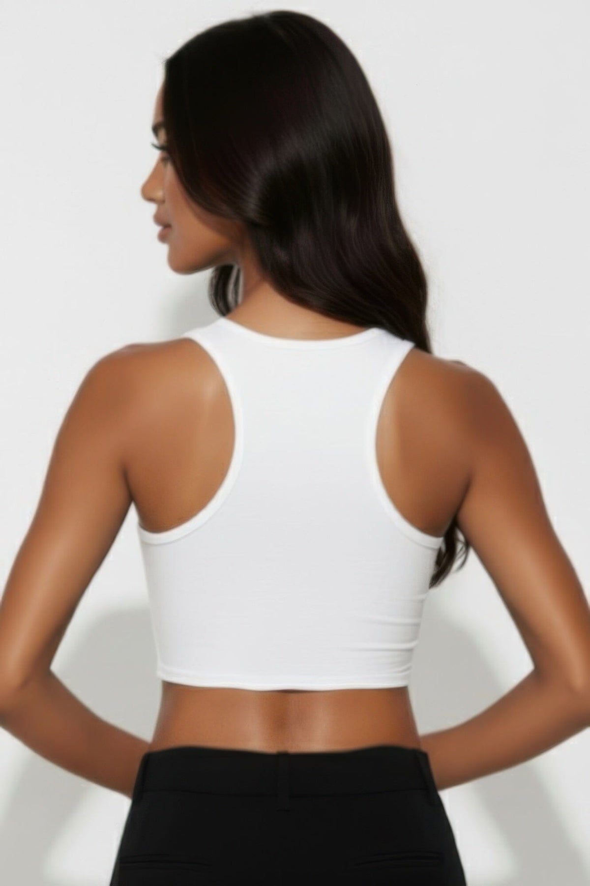 Women Sheer Mesh Panel Crop Tank Top Shirts & Tops jehouze 