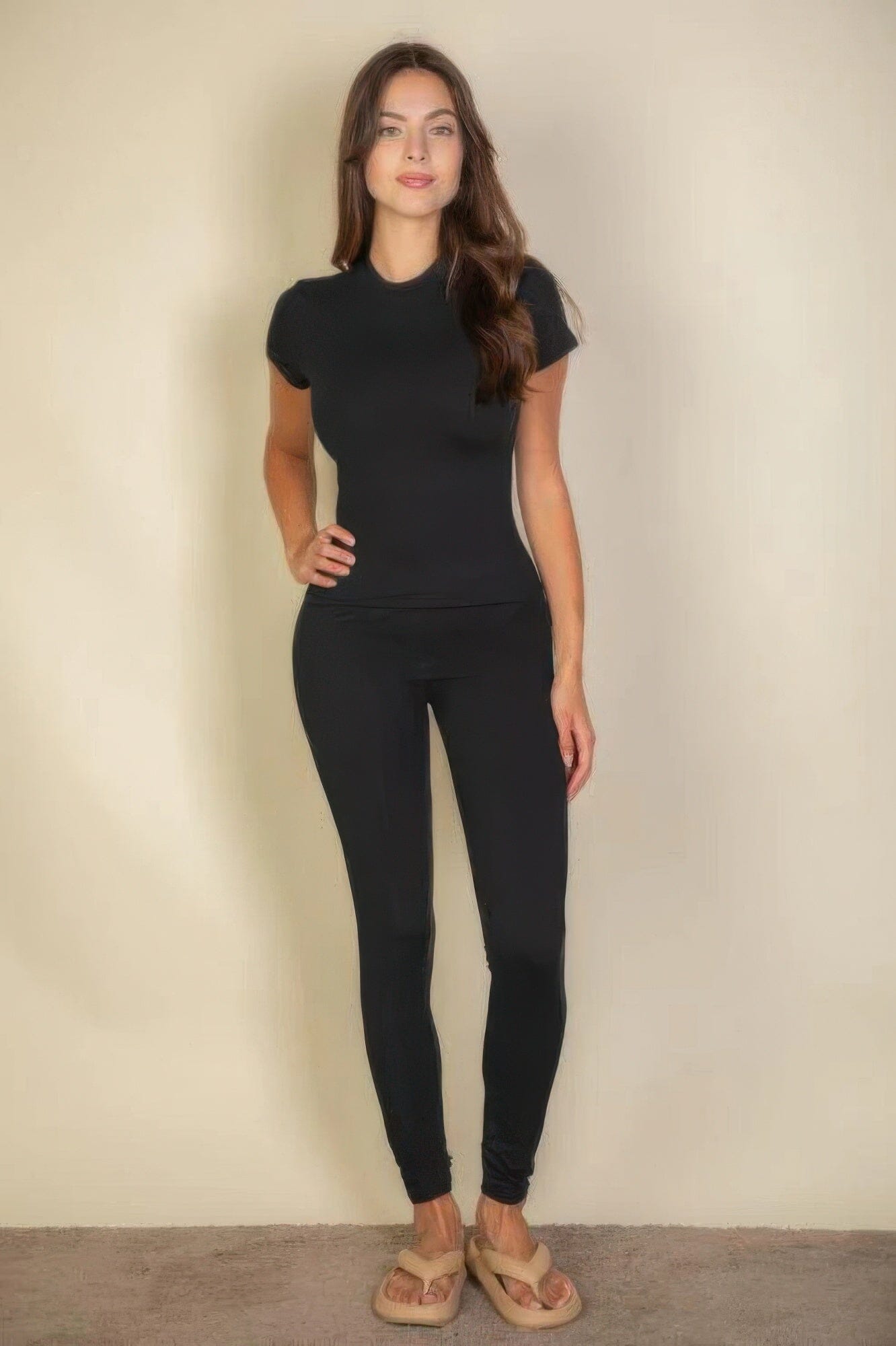 Women Short Sleeve Round Neck T Shirt Shirts & Tops jehouze Black S 