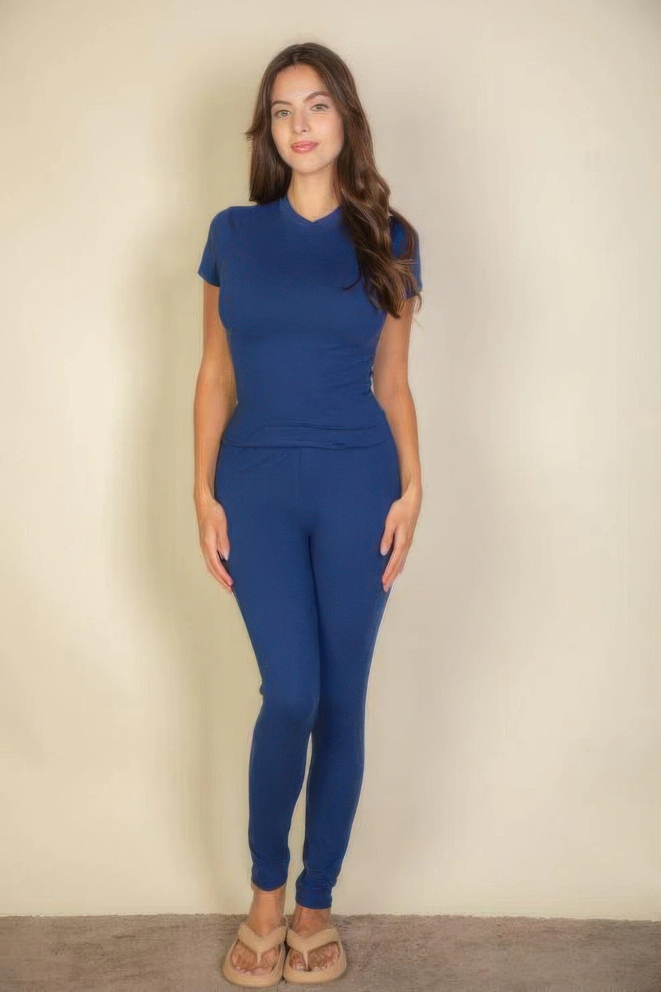 Women Short Sleeve Round Neck T Shirt Shirts & Tops jehouze Navy S 