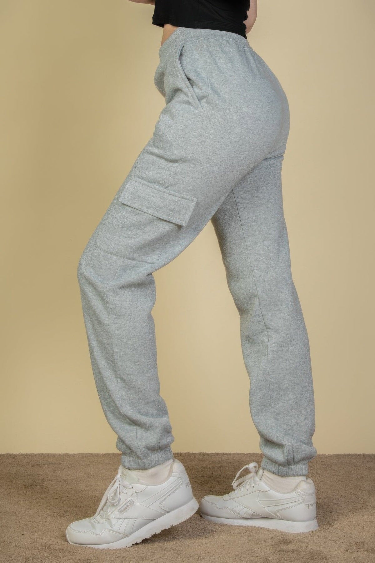 Women Side Pocket Drawstring Waist Sweatpants Activewear jehouze 