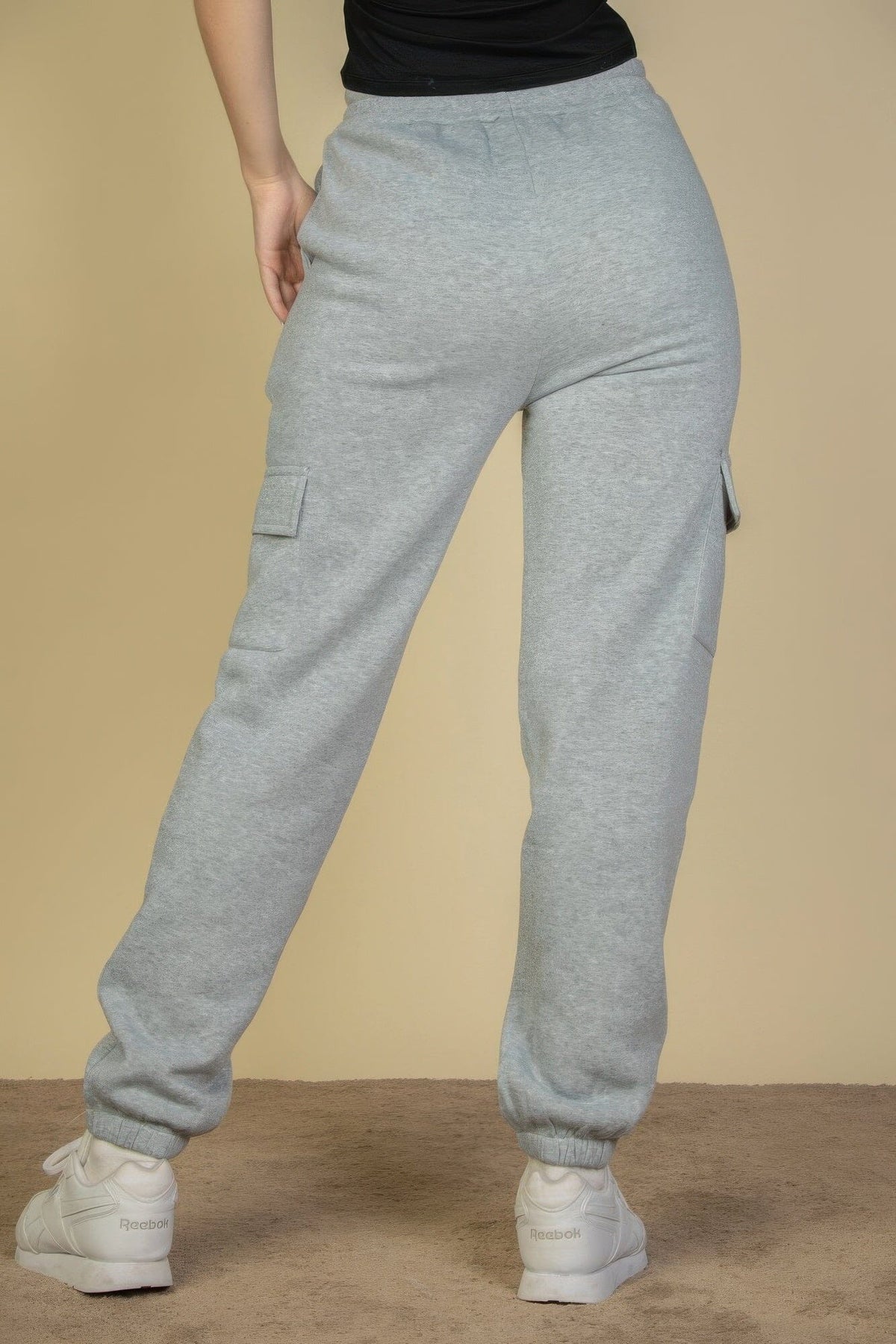 Women Side Pocket Drawstring Waist Sweatpants Activewear jehouze 