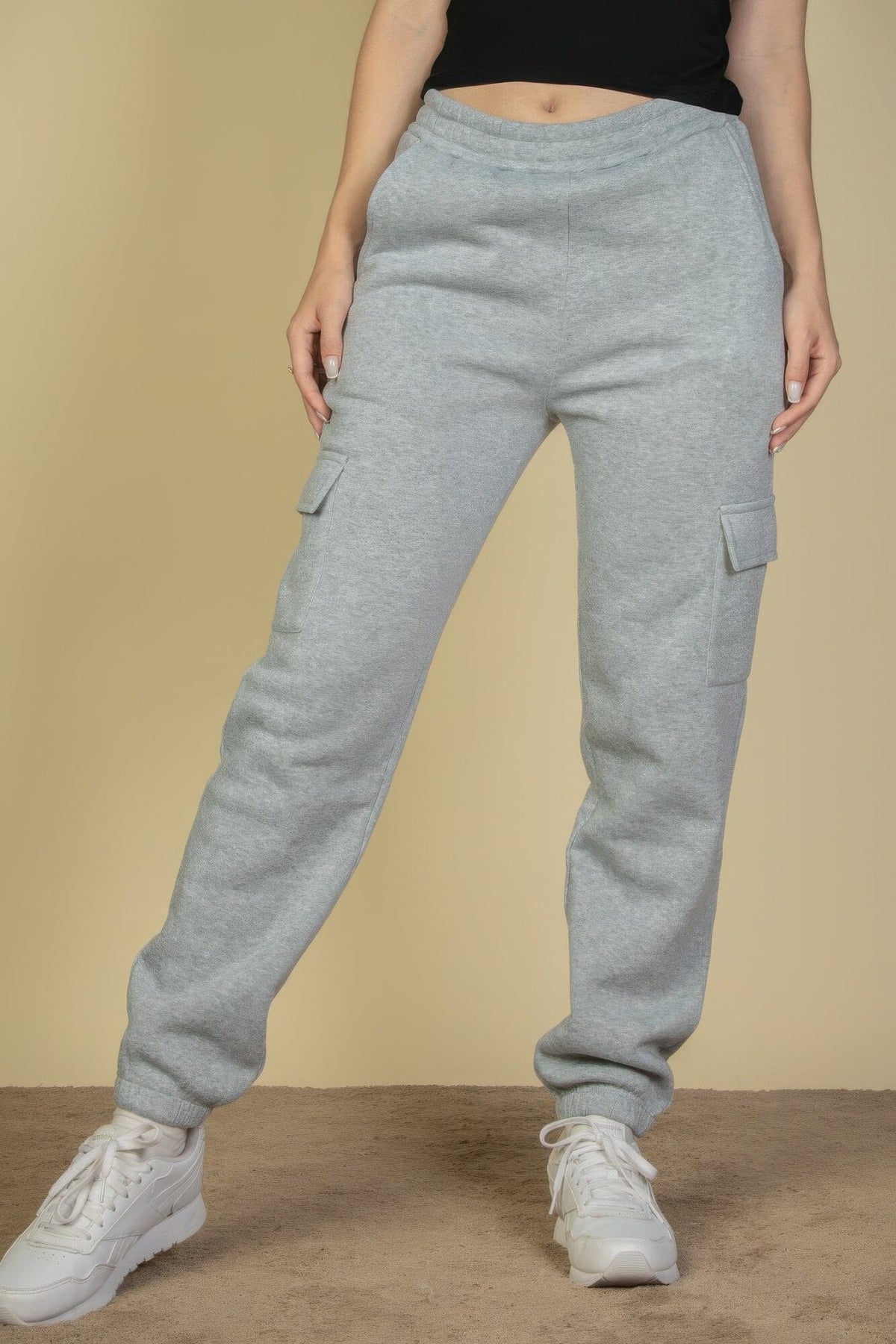 Women Side Pocket Drawstring Waist Sweatpants Activewear jehouze 