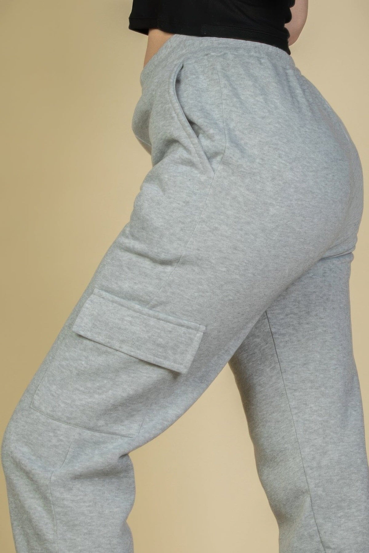 Women Side Pocket Drawstring Waist Sweatpants Activewear jehouze Heather gray S 