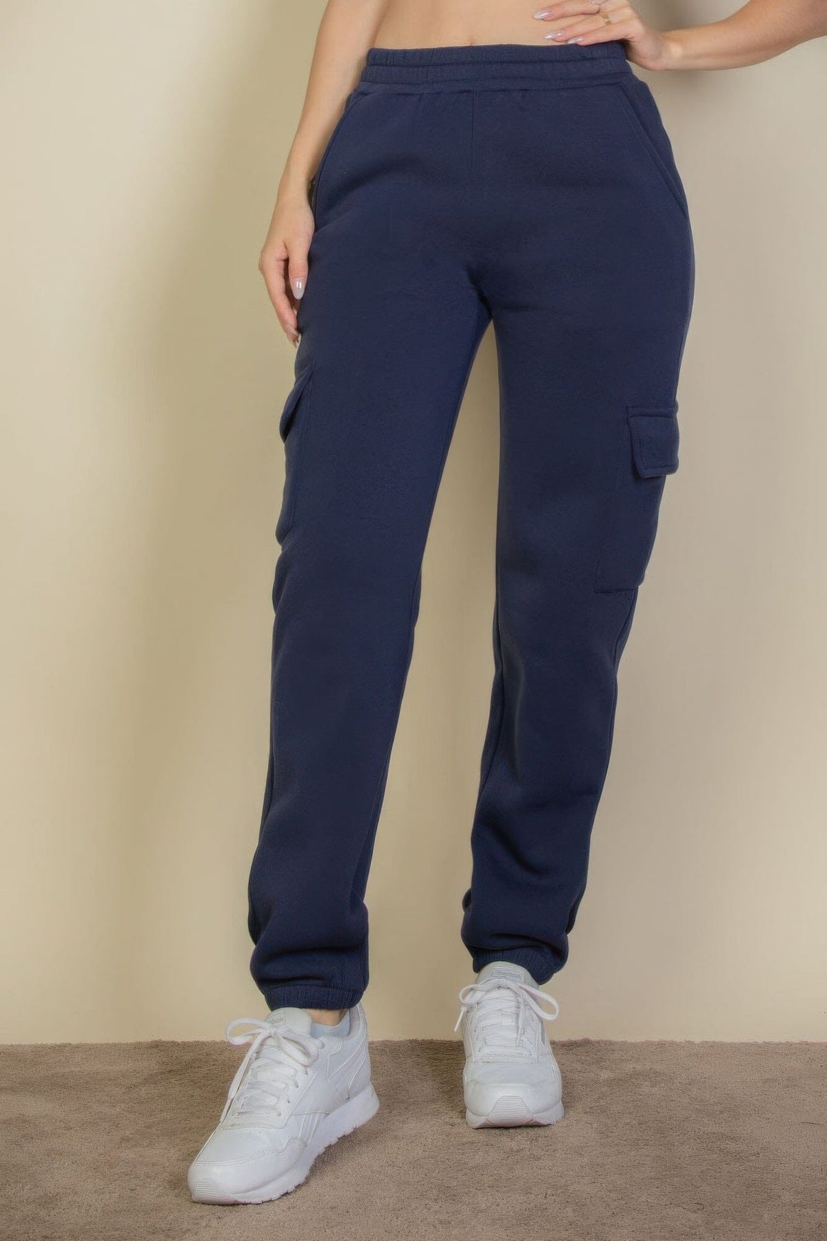 Women Side Pocket Drawstring Waist Sweatpants Activewear jehouze Navy S 