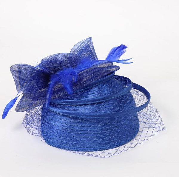 Sinamay Bowler Fascinator Derby Hat Wedding Tea Party Pillbox Adjustable Woman Sinamay Wide Brim Fascinator Hat with Flower Bowknot  main image 3