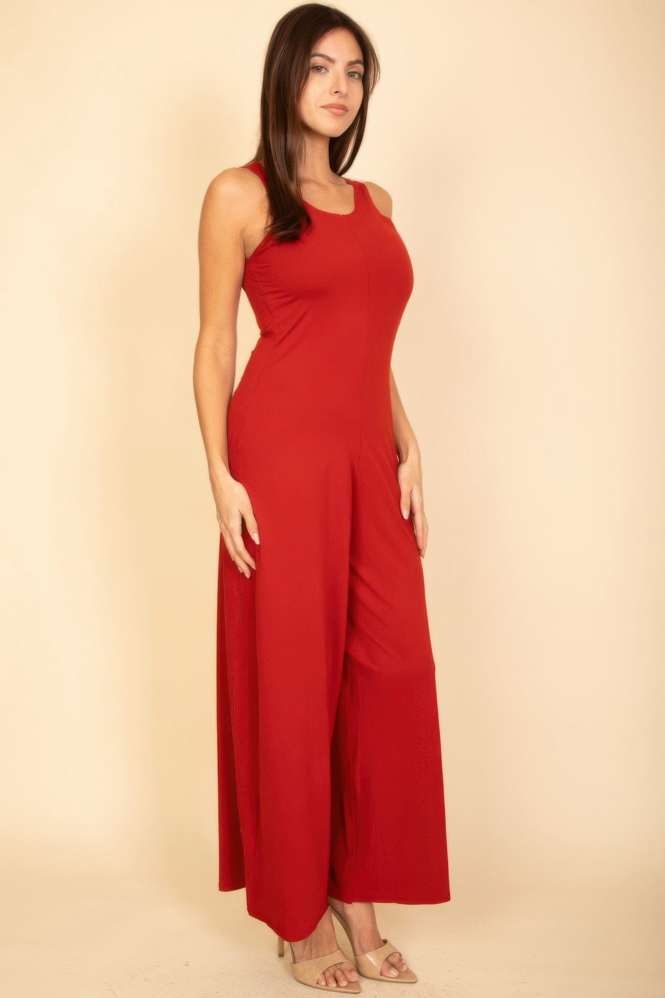 Women Sleeveless Tank Wide Leg Jumpsuit Jumpsuits & Rompers jehouze 